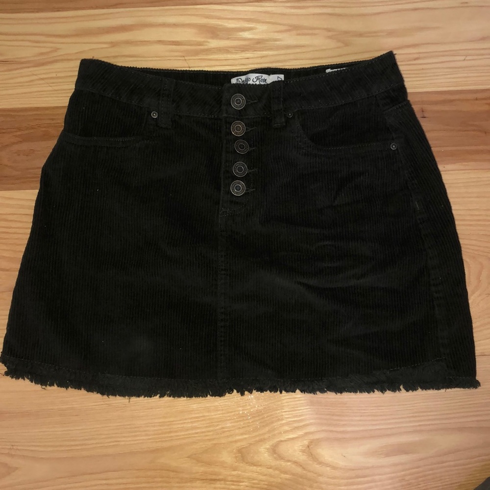 Olive green button up skirt